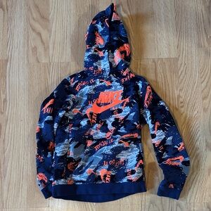 Nike Kids' Camouflage Blue and Orange Hoodie